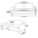 Ver imagem 4 de Sofá 3 Lugares Confortável com Base Resistente Madeira Linho Cor:bege