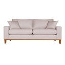 Ver imagem 3 de Sofá 3 Lugares Confortável com Base Resistente Madeira Linho Cor:bege