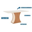 Ver imagem 2 de Conjunto: Mesa de Cozinha Luiza Sc15 Tampo Madeirado C/ Vidro Canto Curvo 160x90cm e 4 Cadeiras Anne