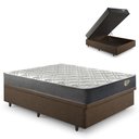 Ver imagem 1 de Base Box Baú 138x188 Linho com Colchão Adapto Molas Ensacadas Ecoflex