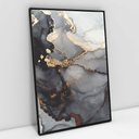 Ver imagem 1 de Quadro Decorativo em Canvas Abstrato Mármore Black Gray TaColado Moldura Flutuante 4,5cm Preta 90 x 