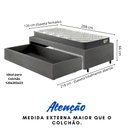 Ver imagem 4 de Base Box Cama Viúva Sapateira Courino Linho Cinza e Colchão Adapto Ecoflex 120x203