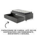 Ver imagem 2 de Base Box Cama Viúva Sapateira Courino Linho Cinza e Colchão Adapto Ecoflex 120x203