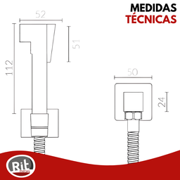 Ducha Higienica Banheiro Preto Chuveirinho Quadrada Duchinha:preto - 11