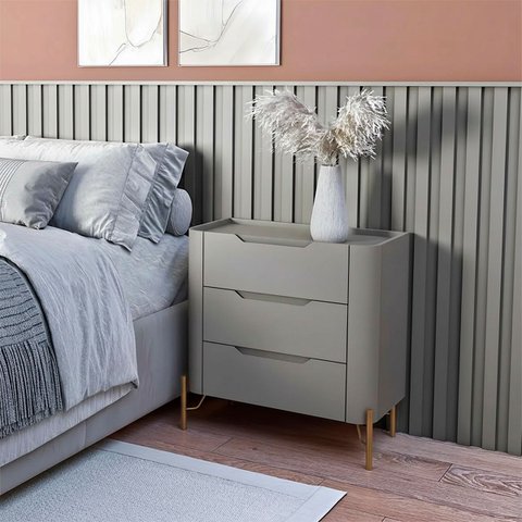 Mesa de Cabeceira 3 Gavetas L67,5 X A70cm Mdf