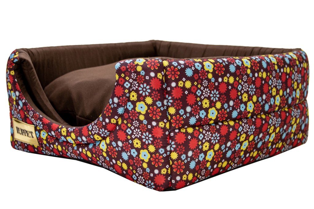 Cama Iglu e Toca Para Cachorro Luppet Luxo Marrom Floral - M - 6