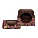 Ver imagem 2 de Cama Iglu e Toca para Cachorro Luppet Luxo Marrom Floral - M