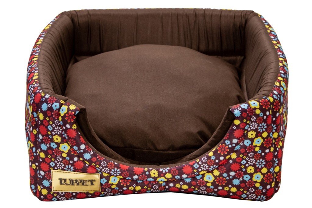 Cama Iglu e Toca Para Cachorro Luppet Luxo Marrom Floral - M - 7