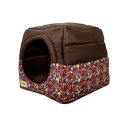 Ver imagem 3 de Cama Iglu e Toca para Cachorro Luppet Luxo Marrom Floral - M