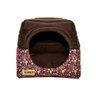 Cama Iglu e Toca Para Cachorro Luppet Luxo Marrom Floral - M - 1