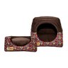 Cama Iglu e Toca Para Cachorro Luppet Luxo Marrom Floral - M - 2