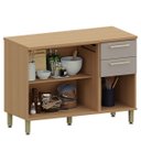 Ver imagem 4 de Balcão para Cozinha 100% MDF 120 cm 3 Portas 2 Gavetas Dulce Freijó/Cinnamon
