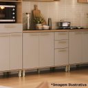Ver imagem 5 de Balcão para Cozinha 100% MDF 120 cm 3 Portas 2 Gavetas Dulce Freijó/Cinnamon