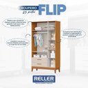 Ver imagem 3 de Dormitório Infantil Flip Guarda Roupa 3 Portas, Cômoda 4 Gavetas e Berço Areia Fosco/savana -