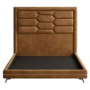 Ver imagem 1 de Cama Casal Pés Ferro Otto com Cabeceira Roma Corano Caramelo Bouclé Off White - Nexta Casa
