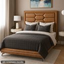 Ver imagem 4 de Cama Casal Pés Ferro Otto com Cabeceira Roma Corano Caramelo Bouclé Off White - Nexta Casa