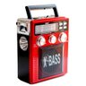 Rádio Am Fm Sw USB Cartão SD Mp3 Auxilia P2 Lanterna Bateria Bivolt - Vermelho - 1
