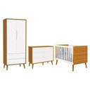 Ver imagem 1 de Dormitório Completo Infantil Theo 2 Portas, Cômoda 6 Gavetas e Berço Branco/Savana com Pés
