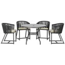 Ver imagem 1 de Mesa com 4 Cadeiras e Noronha Estofado 7 Trama Original Preto