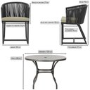 Ver imagem 2 de Mesa com 4 Cadeiras e Noronha Estofado 7 Trama Original Preto