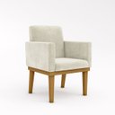 Ver imagem 3 de KIT 02 Cadeiras Com Base Mesa De Estudos Poltrona Decorativa Cor:Bege