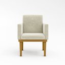 Ver imagem 2 de KIT 02 Cadeiras Com Base Mesa De Estudos Poltrona Decorativa Cor:Bege