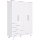 Ver imagem 2 de Guarda-roupa de Bebê 4 Portas 3 Gavetas Retrô 100% Mdf Faura
