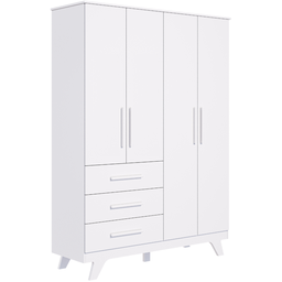 Guarda-roupa de Bebê 4 Portas 3 Gavetas Retrô Móveis Peroba - 2