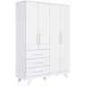 Guarda-roupa de Bebê 4 Portas 3 Gavetas Retrô 100% Mdf Faura - 2