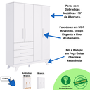 Ver imagem 3 de Guarda-roupa de Bebê 4 Portas 3 Gavetas Retrô 100% Mdf Faura