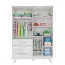 Ver imagem 6 de Guarda-Roupa de Bebê 4 Portas com Vidro 2 Gavetas Retrô Faura