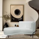 Ver imagem 1 de Sofá Chaise Esquerdo Base Preto Penélope Poliéster Verde Menta Claro - Nexta Casa
