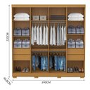 Ver imagem 4 de Guarda Roupa Casal Ambiente Porto 8 Portas 4 Gavetas Freijó Baunilha - Aramóveis