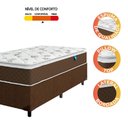 Ver imagem 5 de Cama Box Solteiro Colchão Molas Ensacadas Pillow Top Martino 88x188x63cm Marrom/Branco Umaflex