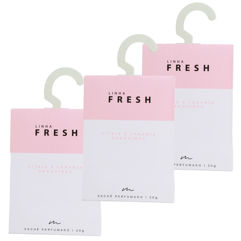 Kit 3 Sachês Perfumados Premium 20g Aromatizador Pitaya Frutado