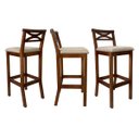 Ver imagem 2 de Kit 2 Banquetas Média Estofada para Bancada Madri Madeira Castanho Suede Bege Ccs