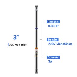 Bomba Submersa Caneta Palito 0.33CV Até 3600L/h 220V - TÉTIS - 4