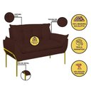 Ver imagem 5 de Kit 02 Poltronas + Namoradeira Reforçada Opala Metal Dourado Marrom