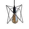 Kit 3 Pendente Aramado Poptem Estrela 1 Lampada preto luminária metal lustre sala quarto balcão cozi - 2