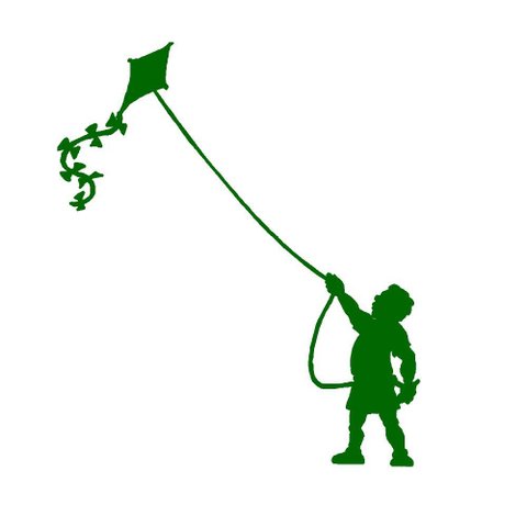 Adesivo Decorativo de Parede Quarto Sala Menino Pipa Papagaio:Verde