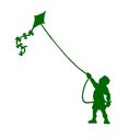 Ver imagem 1 de Adesivo Decorativo de Parede Quarto Sala Menino Pipa Papagaio:Verde