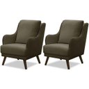 Ver imagem 1 de Kit 2 Poltronas para Sala Decorativas C/ Tachas Sarah Veludo Castor