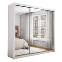 Ver imagem 2 de Guarda-roupa Casal Divine 3 Portas de Correr com Espelho Branco - Pnr Móveis