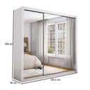 Ver imagem 3 de Guarda-roupa Casal Divine 3 Portas de Correr com Espelho Branco - Pnr Móveis