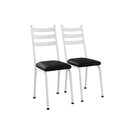 Ver imagem 2 de Kit com 2 Cadeiras Sala de Jantar Cozinha Europa Branco/Preto