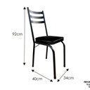 Ver imagem 3 de Kit com 2 Cadeiras Sala de Jantar Cozinha Europa Branco/Preto