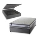 Ver imagem 1 de Conjunto Box Baú Alpine Cinza 138x188x72 c/ Molas Ensacadas