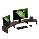 Ver imagem 2 de Suporte de Mesa Base Elevada Ajustável 3 Monitores Gamer Notebook Madeira Versati