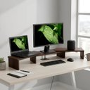 Ver imagem 1 de Suporte de Mesa Base Elevada Ajustável 3 Monitores Gamer Notebook Madeira Versati