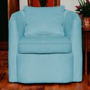 Ver imagem 1 de Poltrona Decorativa Alana Veludo Azul Turquesa - Londrilar